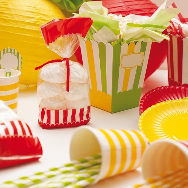 PARTY BOX RIGHE VERDE GIALLE 6,5x8xh15 cm PZ.4 2 PARTY BOX RIGHE VERDE GIALLE 6,5x8xh15 cm PZ.4
