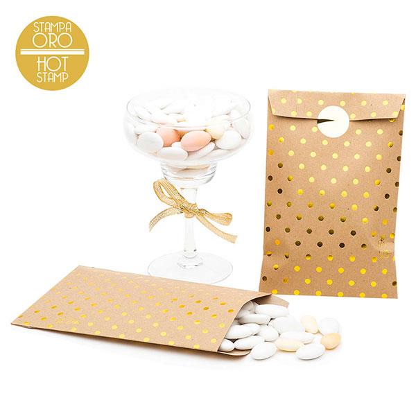SACCHETTI CARTA KRAFT POIS ORO CM.13X20 PZ.8 1 SACCHETTI CARTA KRAFT POIS ORO CM.13X20 PZ.8