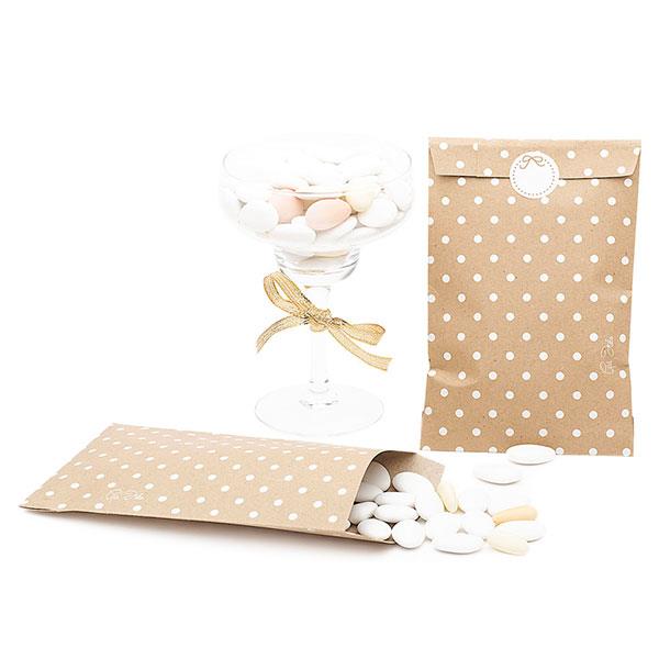 SACCHETTI CARTA KRAFT POIS BIANCHI CM.13X20 PZ.8 1 SACCHETTI CARTA KRAFT POIS BIANCHI CM.13X20 PZ.8