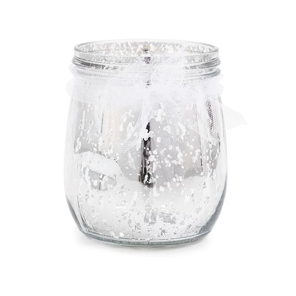 VASETTO VETRO ARGENTO NASTRO ORGANZA BIANCO 1 VASETTO VETRO ARGENTO NASTRO ORGANZA BIANCO