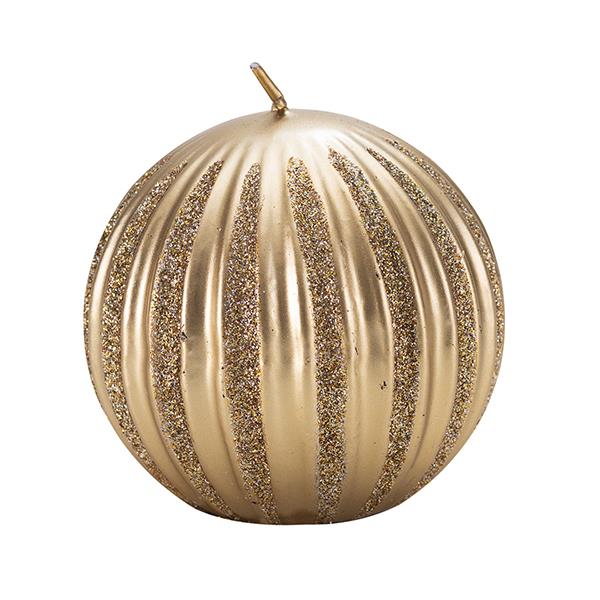CANDELA TONDA GLITTER ORO CM.7,5x7,5x7 PZ.1 1 CANDELA TONDA GLITTER ORO CM.7,5x7,5x7 PZ.1