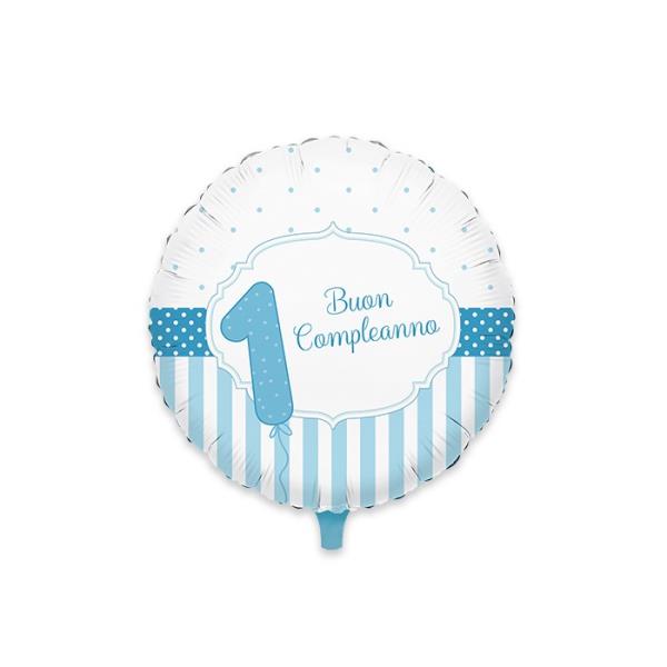 PALLONCINO MYLAR 18'' PRIMO COMPLEANNO CELESTE