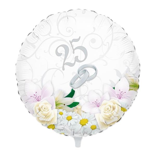 PALLONCINO MYLAR 18" 25° ANNIVERSARIO BOUQUETTE 1 PALLONCINO MYLAR 18" 25° ANNIVERSARIO BOUQUETTE
