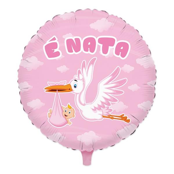PALLONCINO MYLAR 18'' CICOGNA NUVOLA ROSA 1 PALLONCINO MYLAR 18'' CICOGNA NUVOLA ROSA