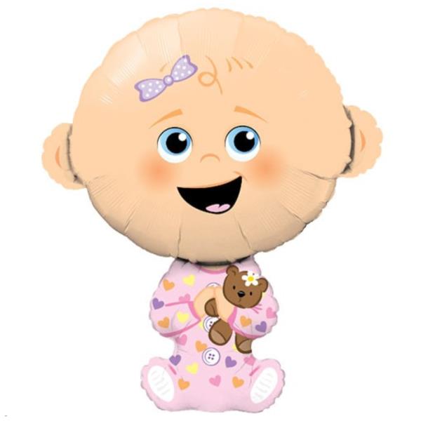 PALLONCINO MYLAR SUPER SHAPE 38" BABY GIRL 1 PALLONCINO MYLAR SUPER SHAPE 38" BABY GIRL