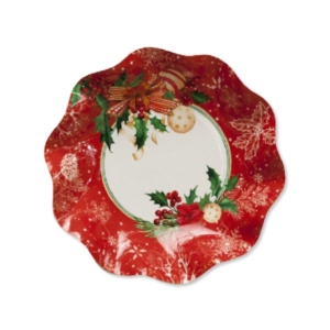 PIATTO FONDO COMPOSTABILE X-MAS DECORATION