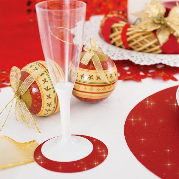 SOTTOBICCHIERI GLITTER PZ.6 ROSSI 2 SOTTOBICCHIERI GLITTER PZ.6 ROSSI