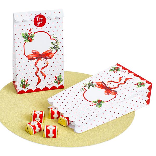 SACCHETTI CARTA HOLLY CHRISTMAS 12X21X6 PZ.6 1 SACCHETTI CARTA HOLLY CHRISTMAS 12X21X6 PZ.6