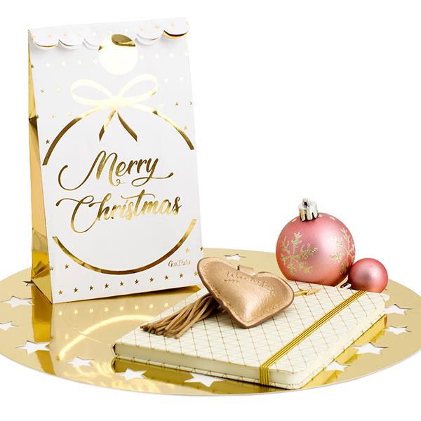 SACCHETTI CARTA CHRISTMAS GOLD 12X6X21 PZ.6 1 SACCHETTI CARTA CHRISTMAS GOLD 12X6X21 PZ.6