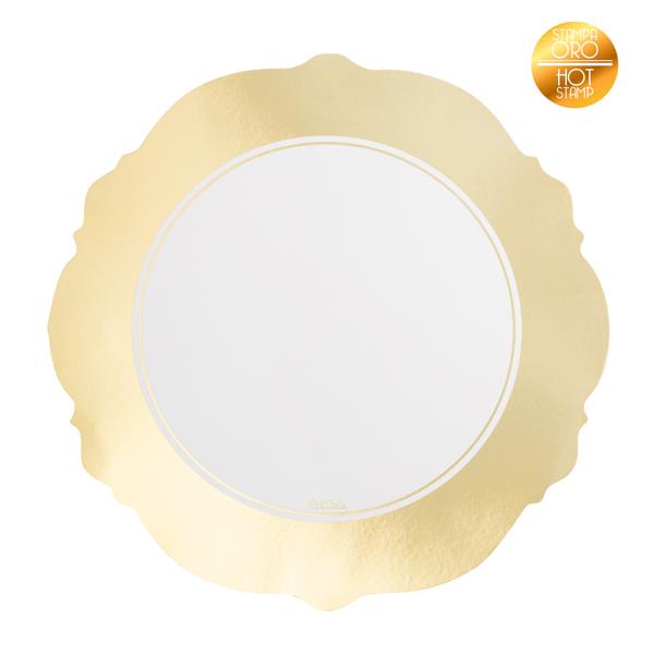 SOTTOPIATTI LIBERTY BIANCO BORDO ORO CM.33 PZ.4 1 SOTTOPIATTI LIBERTY BIANCO BORDO ORO CM.33 PZ.4