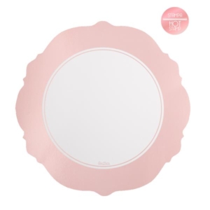 SOTTOPIATTI LIBERTY BIANCO BORDO ROSE GOLD CM.33 PZ.4