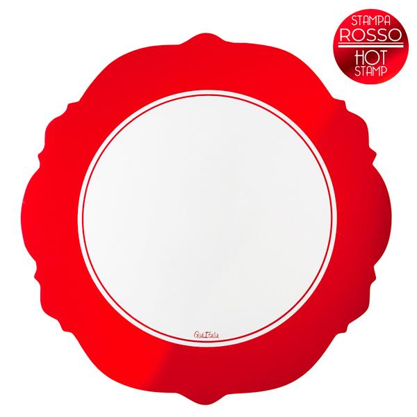 SOTTOPIATTI LIBERTY BIANCO BORDO ROSSO CM.33 PZ.4 1 SOTTOPIATTI LIBERTY BIANCO BORDO ROSSO CM.33 PZ.4