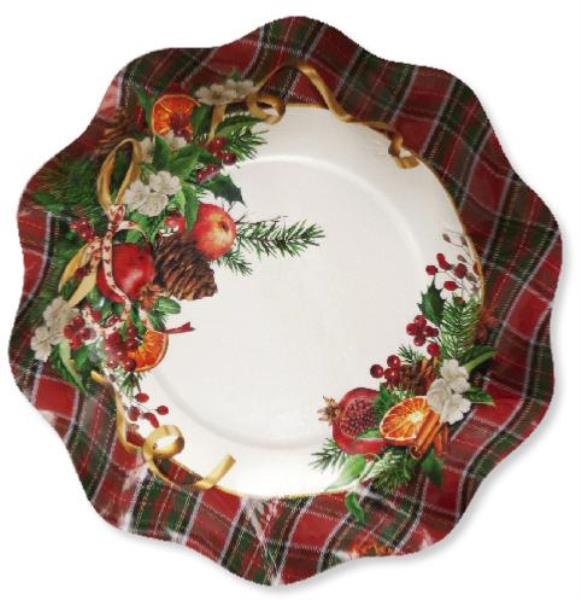 COPPETTA Ø18,5 cm. TARTAN CHRISTMAS pz.8 1 COPPETTA Ø18,5 cm. TARTAN CHRISTMAS pz.8