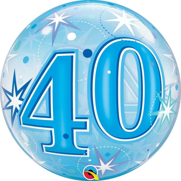 PALLONCINO BUBBLE 22" 40 ANNI BLU 1 PALLONCINO BUBBLE 22" 40 ANNI BLU