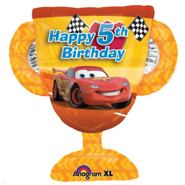 PALLONCINO MYLAR SUPER SHAPE TROFEO CARS 5 ANNI 1 PALLONCINO MYLAR SUPER SHAPE TROFEO CARS 5 ANNI