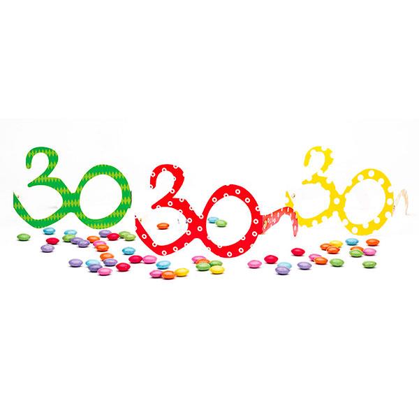 OCCHIALI CARTA 30 ANNI PZ.6 1 OCCHIALI CARTA 30 ANNI PZ.6