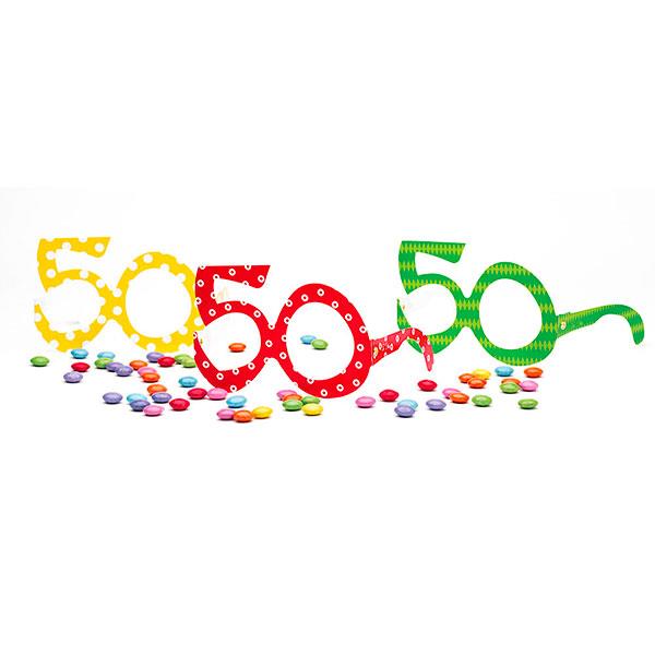 OCCHIALI CARTA 50 ANNI PZ.6 1 OCCHIALI CARTA 50 ANNI PZ.6