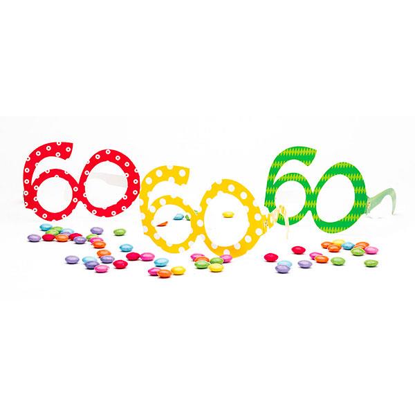 OCCHIALI CARTA 60 ANNI PZ.6 1 OCCHIALI CARTA 60 ANNI PZ.6