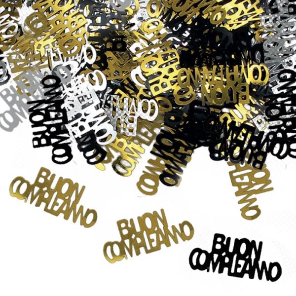CONFETTI DECORATIVI PRESTIGE BUON COMPLEANNO gr.15 1 CONFETTI DECORATIVI PRESTIGE BUON COMPLEANNO gr.15