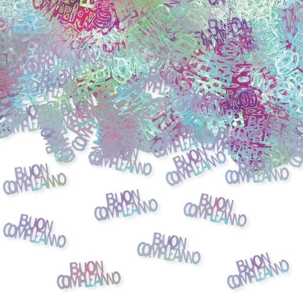 CONFETTI DECORATIVI IRIDESCENTI BUON COMPLEANNO gr.15 1 CONFETTI DECORATIVI IRIDESCENTI BUON COMPLEANNO gr.15