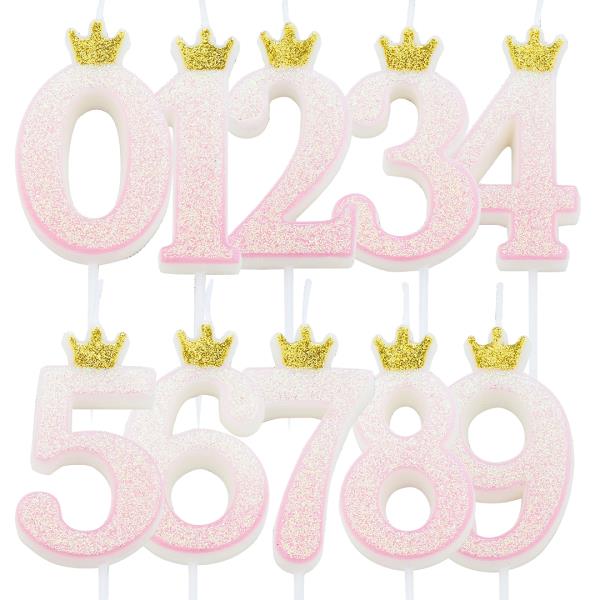 CANDELINE PICK GLITTER ROSA CON CORONCINA DAL N.0 AL N.9 pz.1 1 CANDELINE PICK GLITTER ROSA CON CORONCINA DAL N.0 AL N.9 pz.1