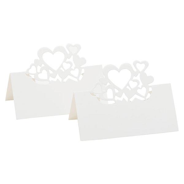 SEGNAPOSTO CUORE BIANCO PERLATO PZ.10