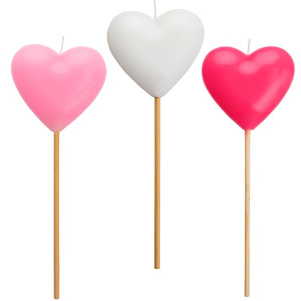 CANDELA PICK CUORE ASS.TE BIANCO ROSA E FUCSIA PZ.1 1 CANDELA PICK CUORE ASS.TE BIANCO ROSA E FUCSIA PZ.1