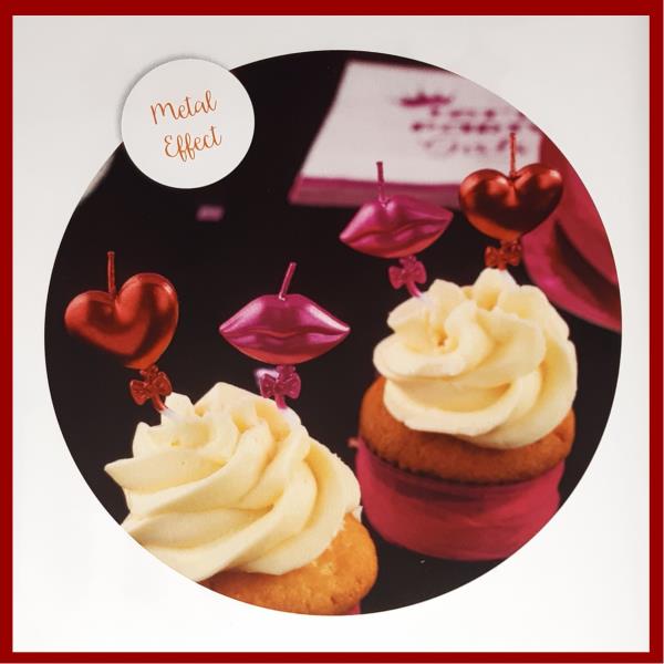 CANDELE PICK BACIO E CUORI PZ.4 2 CANDELE PICK BACIO E CUORI PZ.4