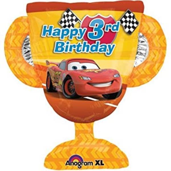 PALLONCINO MYLAR SUPER SHAPE TROFEO CARS 3 ANNI 1 PALLONCINO MYLAR SUPER SHAPE TROFEO CARS 3 ANNI