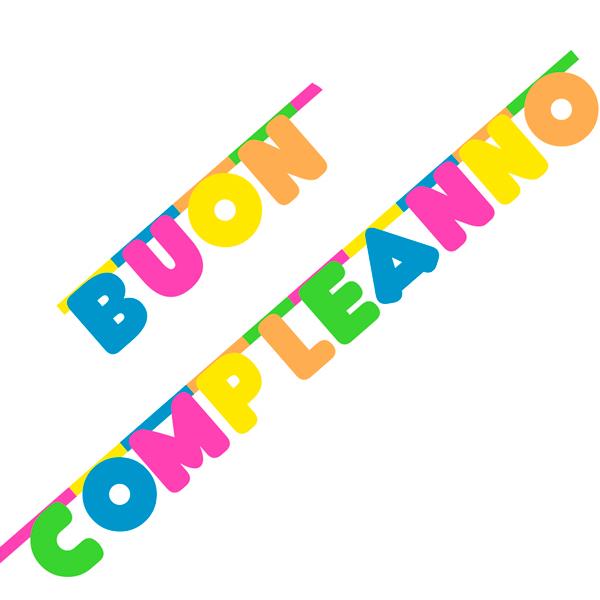 FESTONE BUON COMPLEANNO FLUO COLOR MT.3 1 FESTONE BUON COMPLEANNO FLUO COLOR MT.3