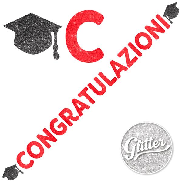 FESTONE GLITTER CONGRATULAZIONI GLITTER MT.3,60 1 FESTONE GLITTER CONGRATULAZIONI GLITTER MT.3,60