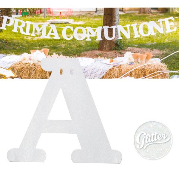 FESTONE PRIMA COMUNIONE GLITTER BIANCO PERLA MT.3