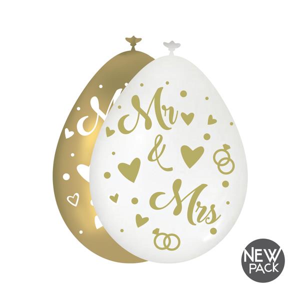 PALLONCINO MR&MRS BIANCHI E ORO PZ.10 1 PALLONCINO MR&MRS BIANCHI E ORO PZ.10