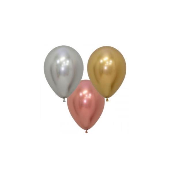 PALLONCINO LATTICE REFLEX ASSORTITO ARGENTO ORO ROSE GOLD 5" PZ.20