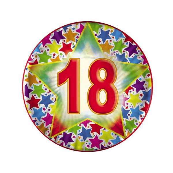 PIATTO BUON COMPLEANNO STARDUST 18 ANNI