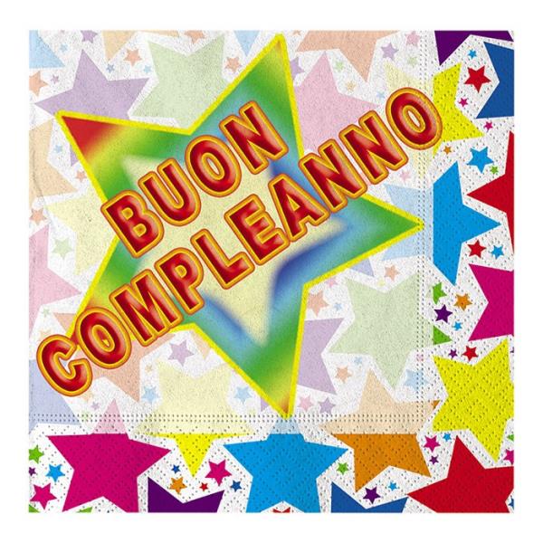 TOVAGLIOLO 33X33 BUON COMPLEANNO STARDUST 1 TOVAGLIOLO 33X33 BUON COMPLEANNO STARDUST