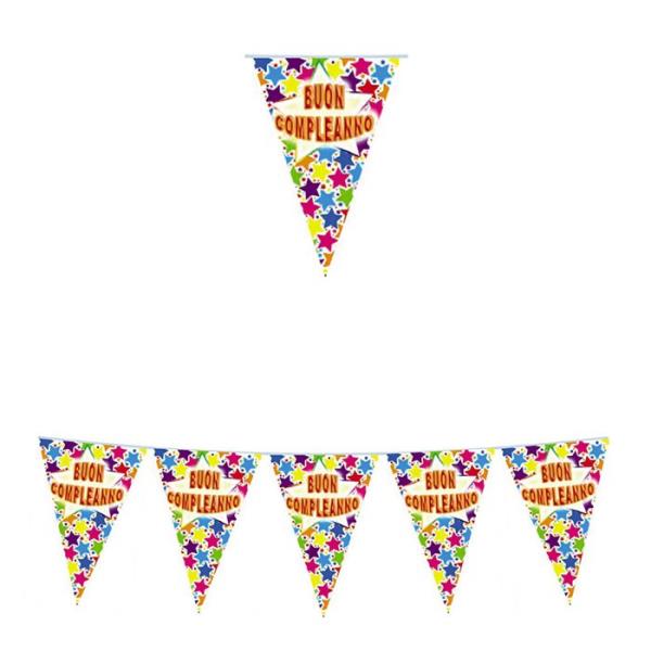 BANDIERINA STARDUST BUON COMPLEANNO 6 mt 1 BANDIERINA STARDUST BUON COMPLEANNO 6 mt