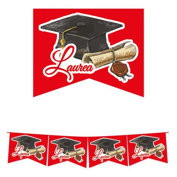 BANDIERINA LAUREA VINTAGE 6 mt 1 BANDIERINA LAUREA VINTAGE 6 mt
