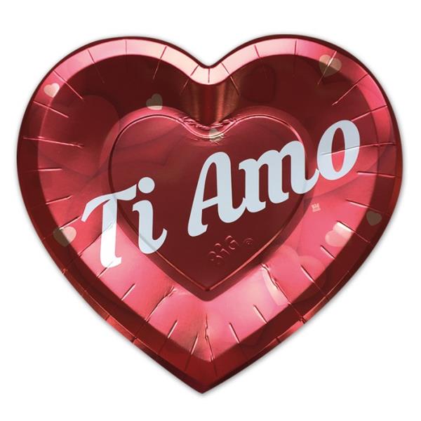 PIATTO SAGOMATO CUORE METAL TI AMO pz.6 1 PIATTO SAGOMATO CUORE METAL TI AMO pz.6