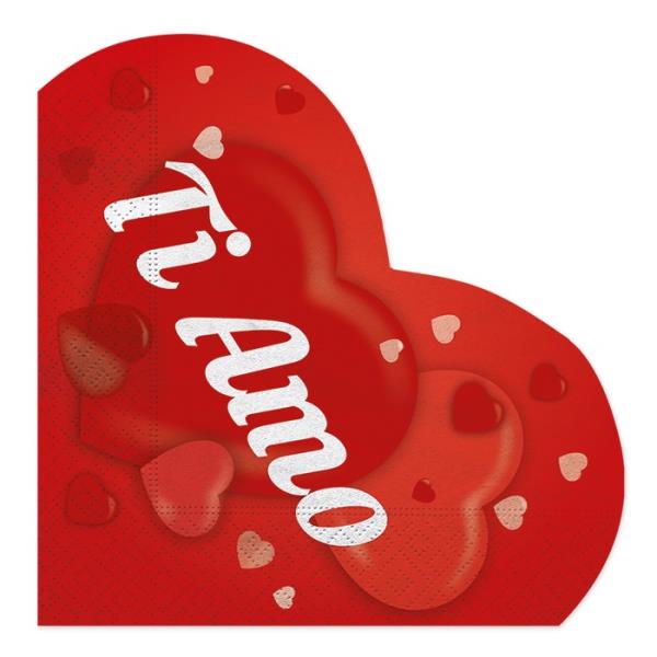 TOVAGLIOLO SAGOMATO CUORE TI AMO pz.20 1 TOVAGLIOLO SAGOMATO CUORE TI AMO pz.20