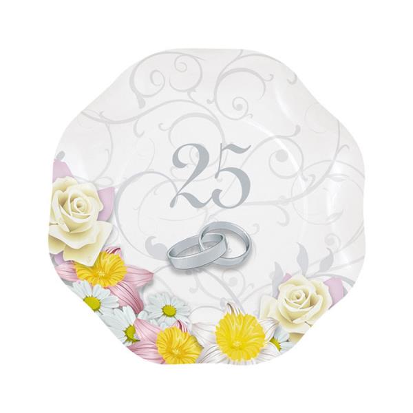 PIATTO COPPETTA Ø18 cm. 25 ANNIVERSARIO BOUQUET pz.8