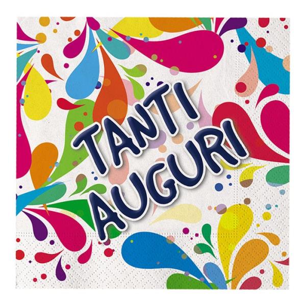 TOVAGLIOLO 33x33 cm. TANTI AUGURI pz.20 1 TOVAGLIOLO 33x33 cm. TANTI AUGURI pz.20