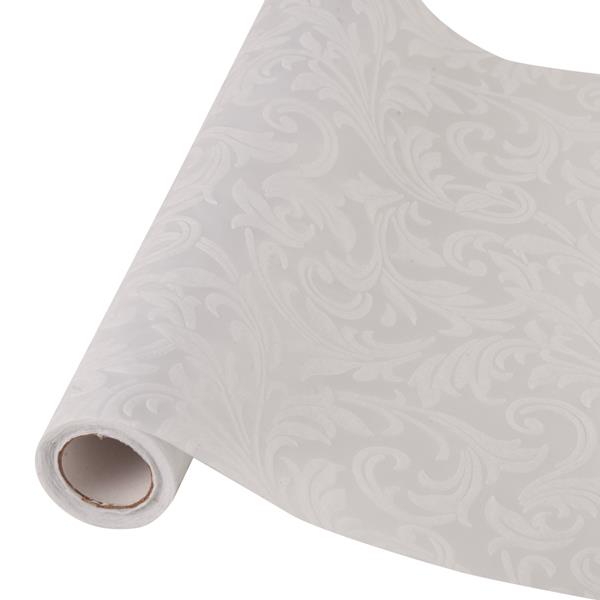 RUNNER TESSUTO FLOCCATO DAMASCATO MT.3 BIANCO 1 RUNNER TESSUTO FLOCCATO DAMASCATO MT.3 BIANCO
