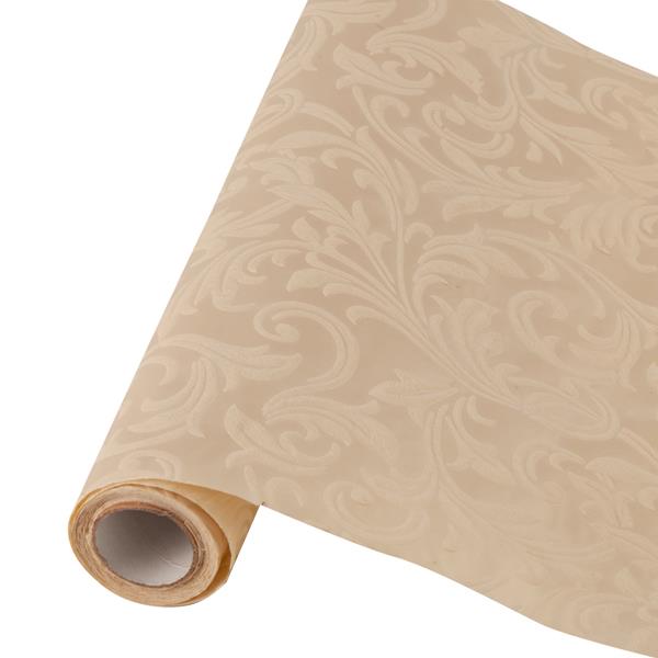 RUNNER TESSUTO FLOCCATO DAMASCATO MT.3 AVORIO 1 RUNNER TESSUTO FLOCCATO DAMASCATO MT.3 AVORIO