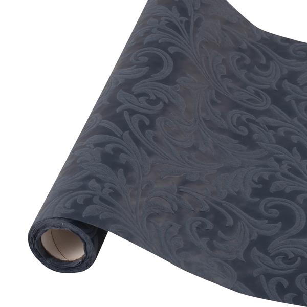 RUNNER TESSUTO FLOCCATO DAMASCATO MT.3 NERO 1 RUNNER TESSUTO FLOCCATO DAMASCATO MT.3 NERO