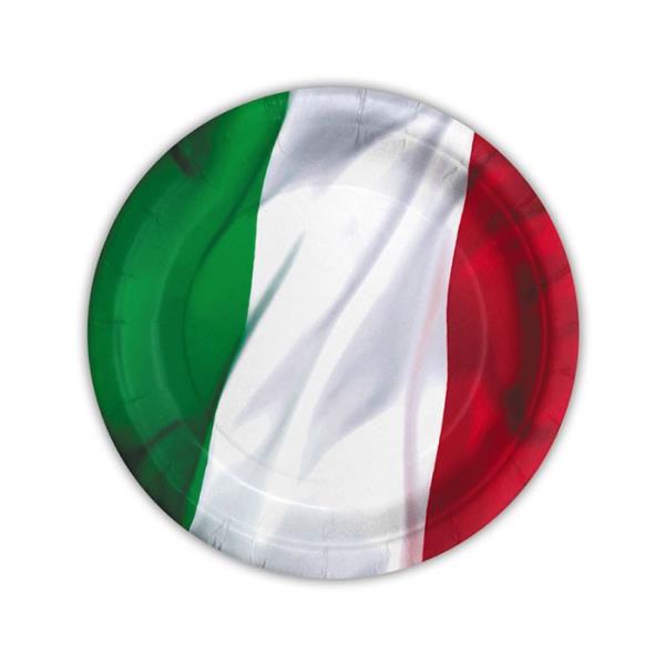 PIATTO Ø18 cm. BANDIERA ITALIANA pz.8 1 PIATTO Ø18 cm. BANDIERA ITALIANA pz.8