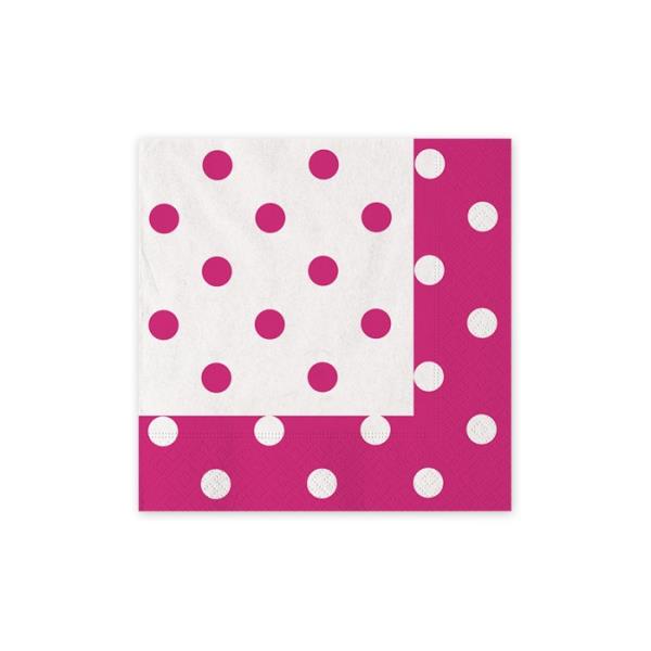 TOVAGLIO 25x25 cm. POIS FUXIA pz.20 1 TOVAGLIO 25x25 cm. POIS FUXIA pz.20