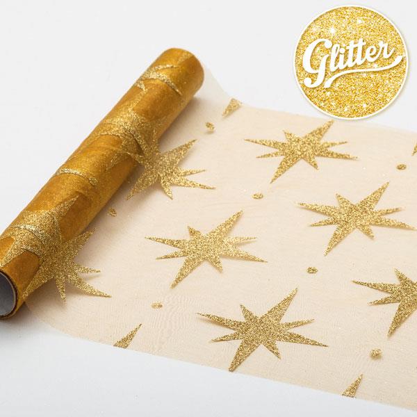 RUNNER MT.3 ORGANZA STELLE ORO GLITTER 1 RUNNER MT.3 ORGANZA STELLE ORO GLITTER