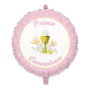 PALLONCINO MYLAR 36" LA MIA PRIMA COMUNIONE ROSA pz.1