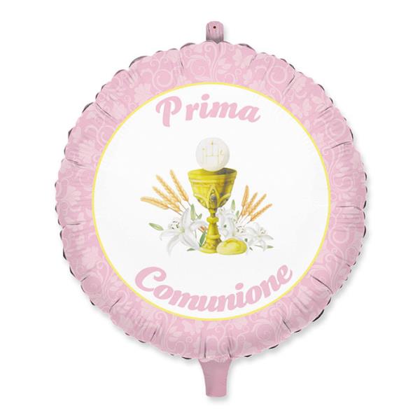 PALLONCINO MYLAR 36" LA MIA PRIMA COMUNIONE ROSA pz.1